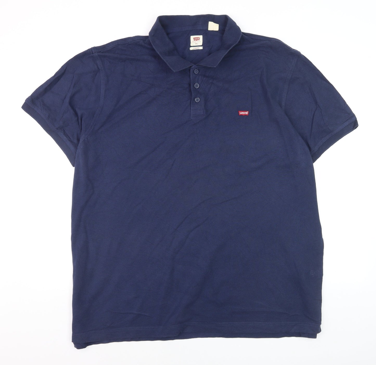 Levi's Men's Blue 2XL Cotton Short Sleeve Polo Shirt