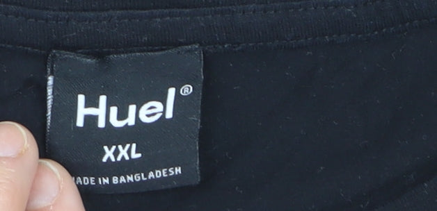 Huel Men's Black 2XL Short Sleeve Cotton Crew Neck T-Shirt