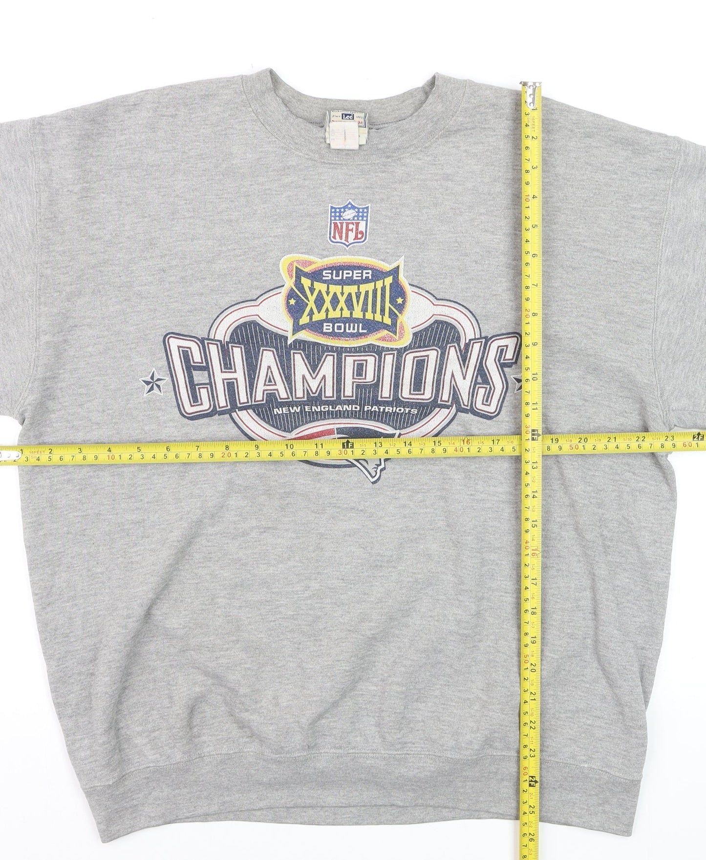 Lee Heavyweight Men's Grey L Super Bowl XXXVIII Champions Sweatshirt