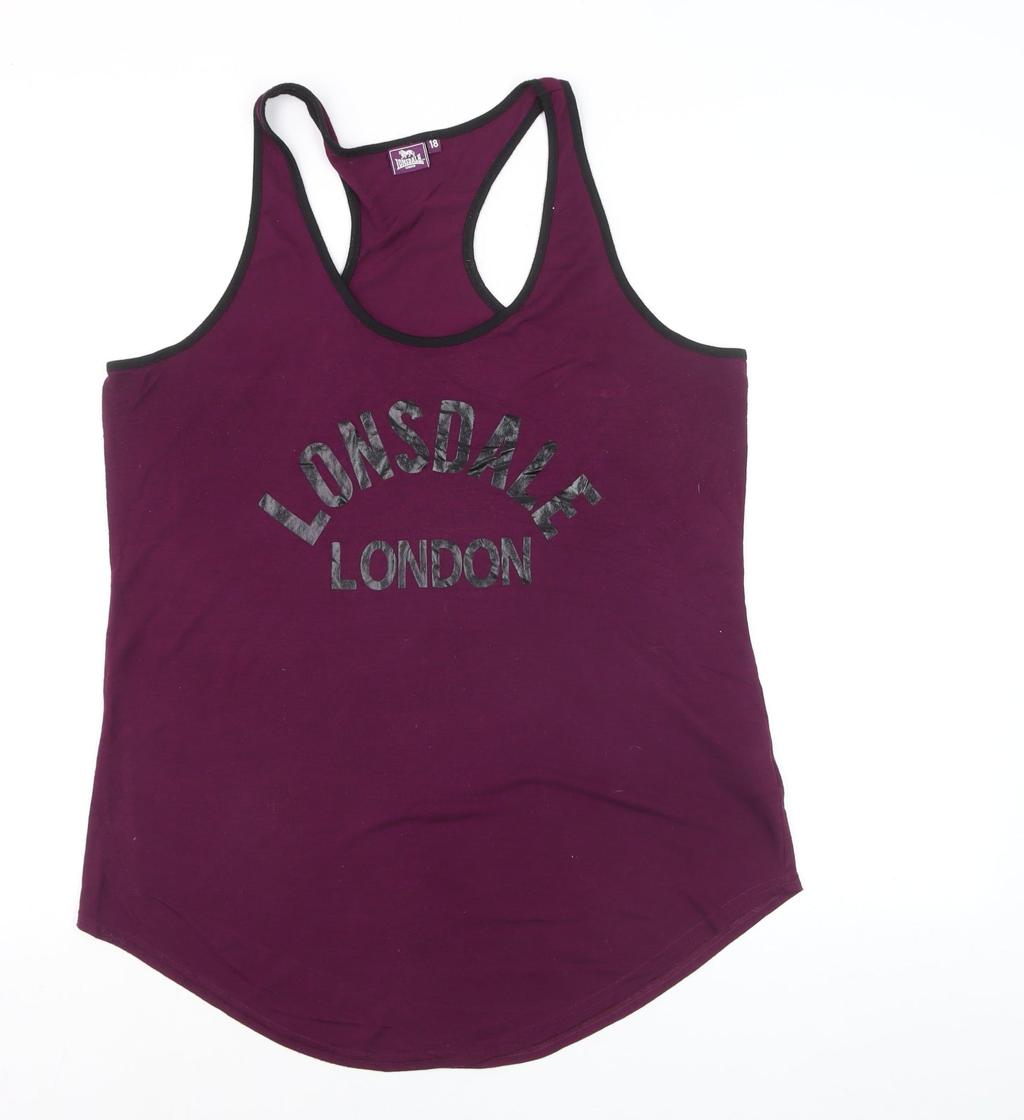 Lonsdale Womens Purple Racerback Tank Top Size 18 Gym Activewear