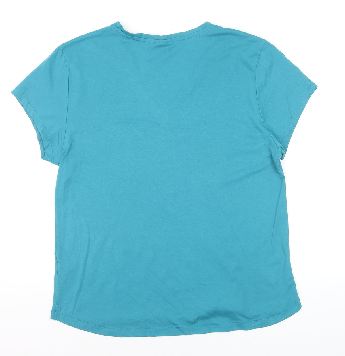 LA Gear Women's Blue V-Neck Short Sleeve Active T-Shirt UK 18