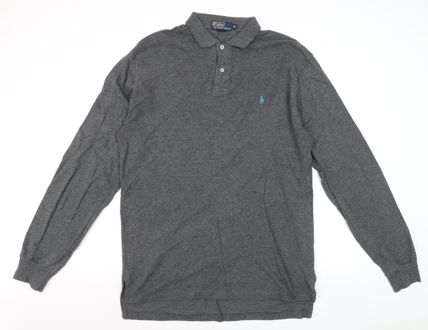 Ralph Lauren Men’s Grey Long Sleeve Cotton Polo Shirt Size M