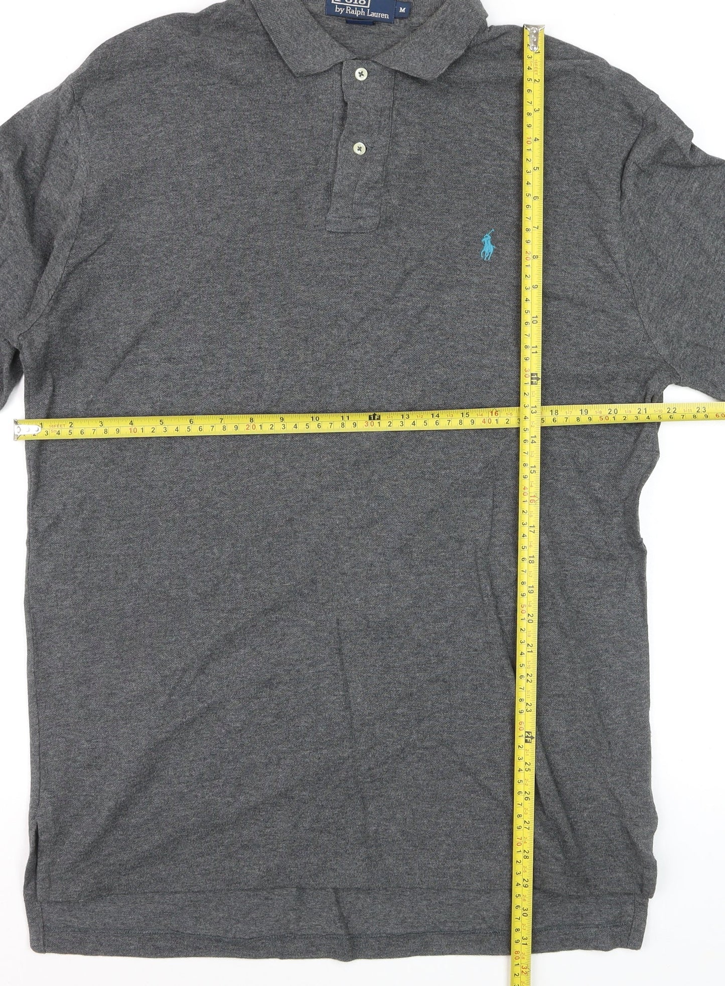 Ralph Lauren Men’s Grey Long Sleeve Cotton Polo Shirt Size M