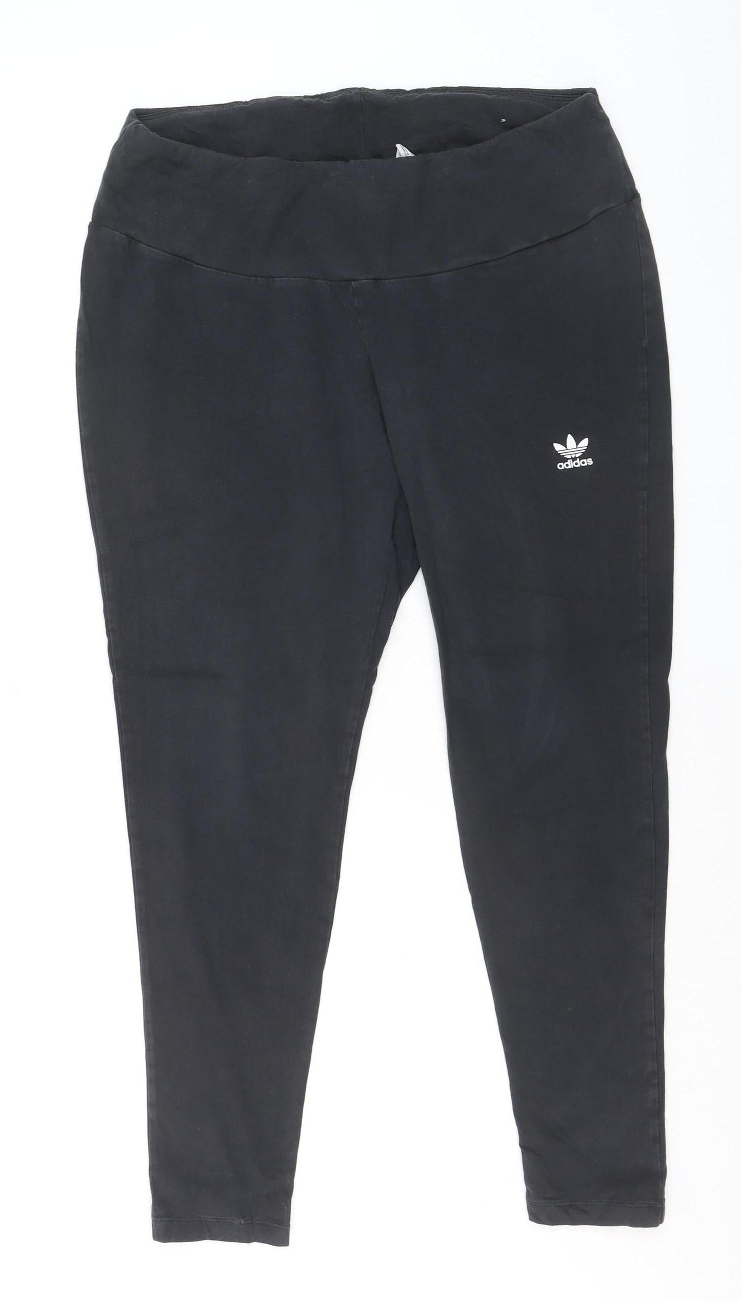 Adidas Women Black 2XL Ankle Leggings Stretch Athletic Wear