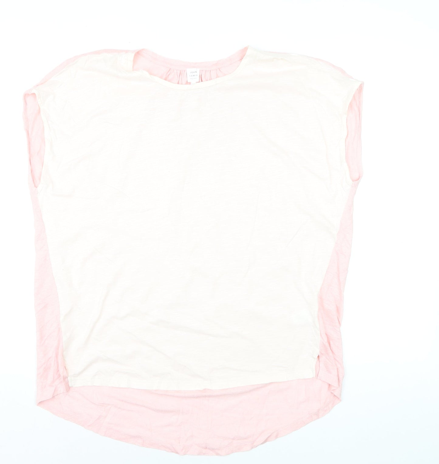 John Lewis Women's Pink Colourblock Linen Cotton Sleeveless Top Size 14