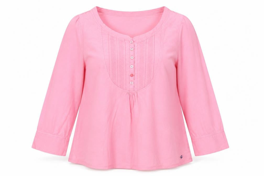 Jack Wills Women’s Pink 3/4 Sleeve Tunic Blouse Size 12 Cotton