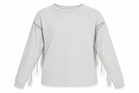 H&M Women’s Grey Fringe Pullover Jumper Size S