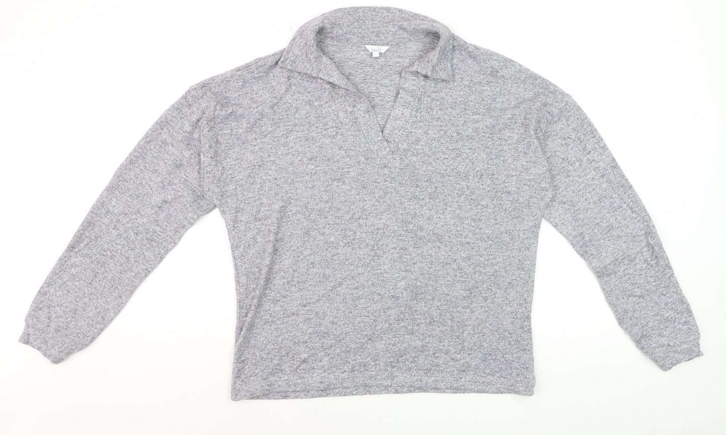 Dunelm Women's Grey Long Sleeve Pullover Sweatshirt UK 12 Classic Fit