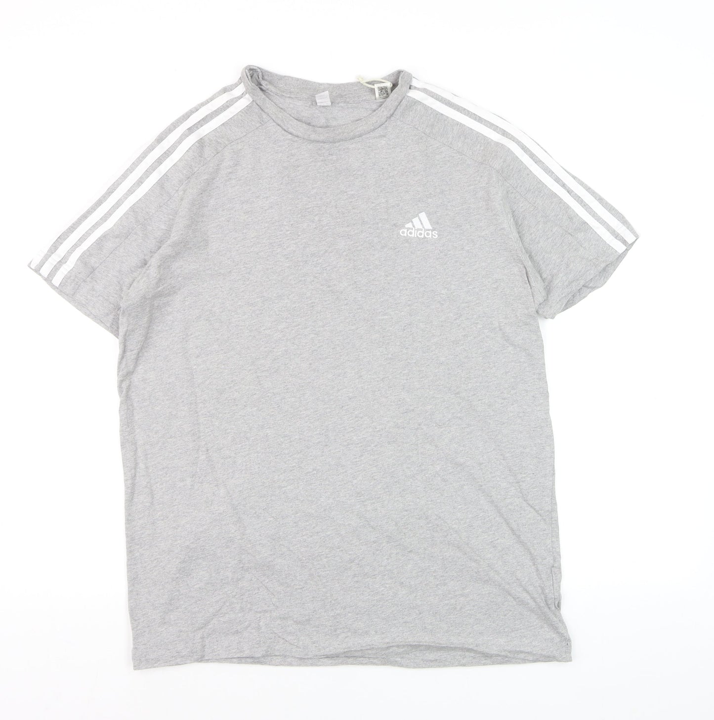 Adidas Men’s Grey Short Sleeve Crew Neck Regular Fit Sports T-Shirt M