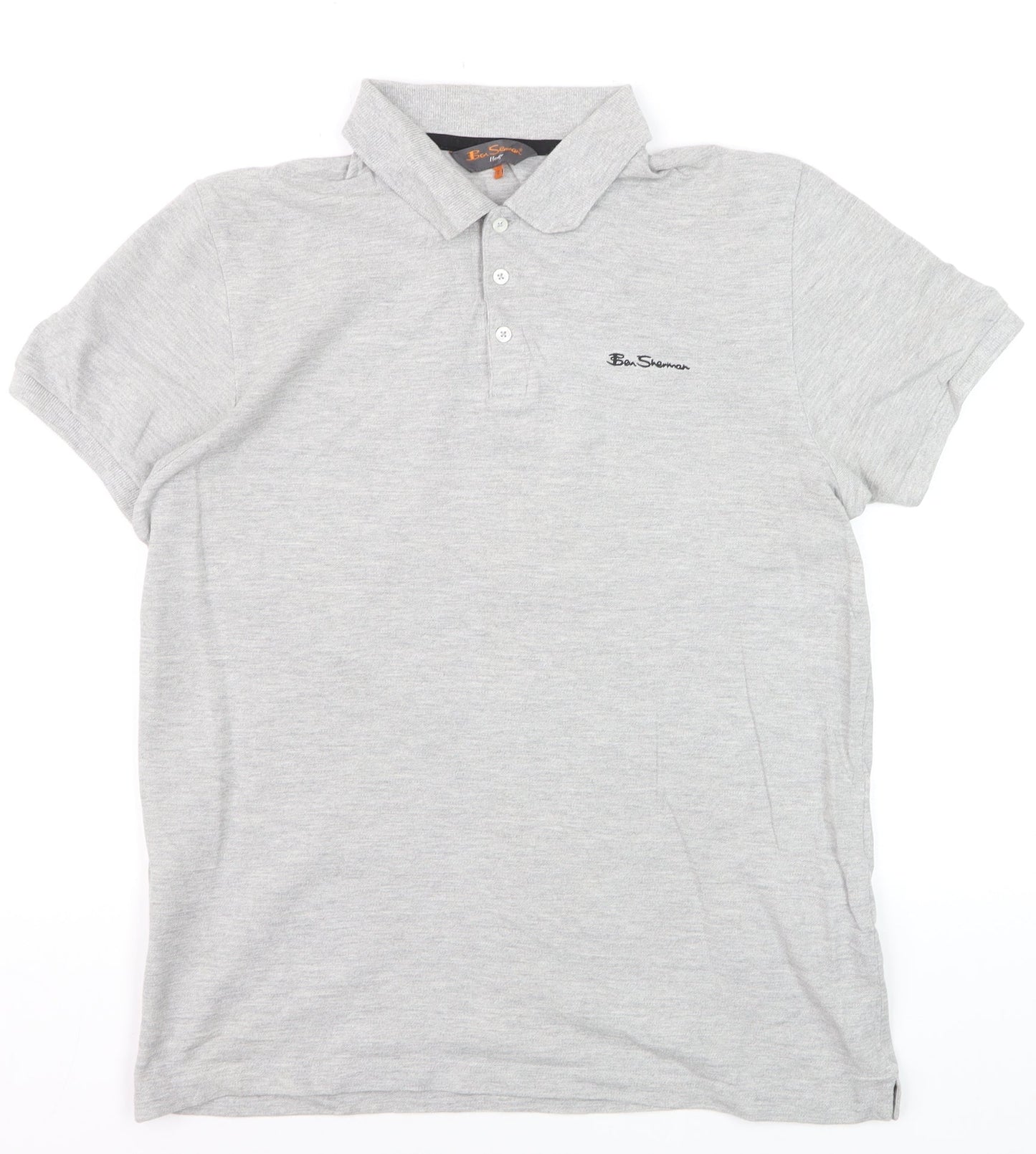 Ben Sherman Men's Grey Heritage Short Sleeve Cotton Polo Shirt M