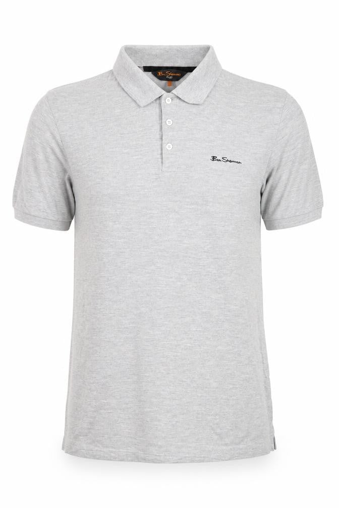 Ben Sherman Men's Grey Heritage Short Sleeve Cotton Polo Shirt M
