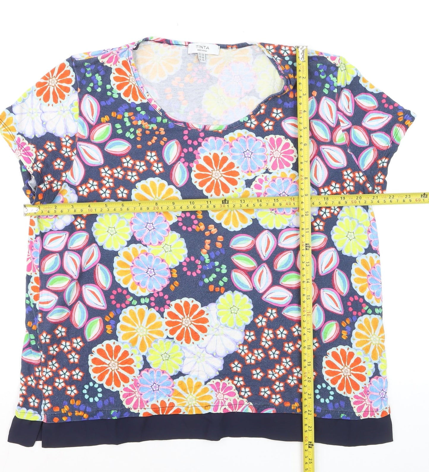 Tinta Style Women’s Multicoloured Floral Jersey Blouse Size 18