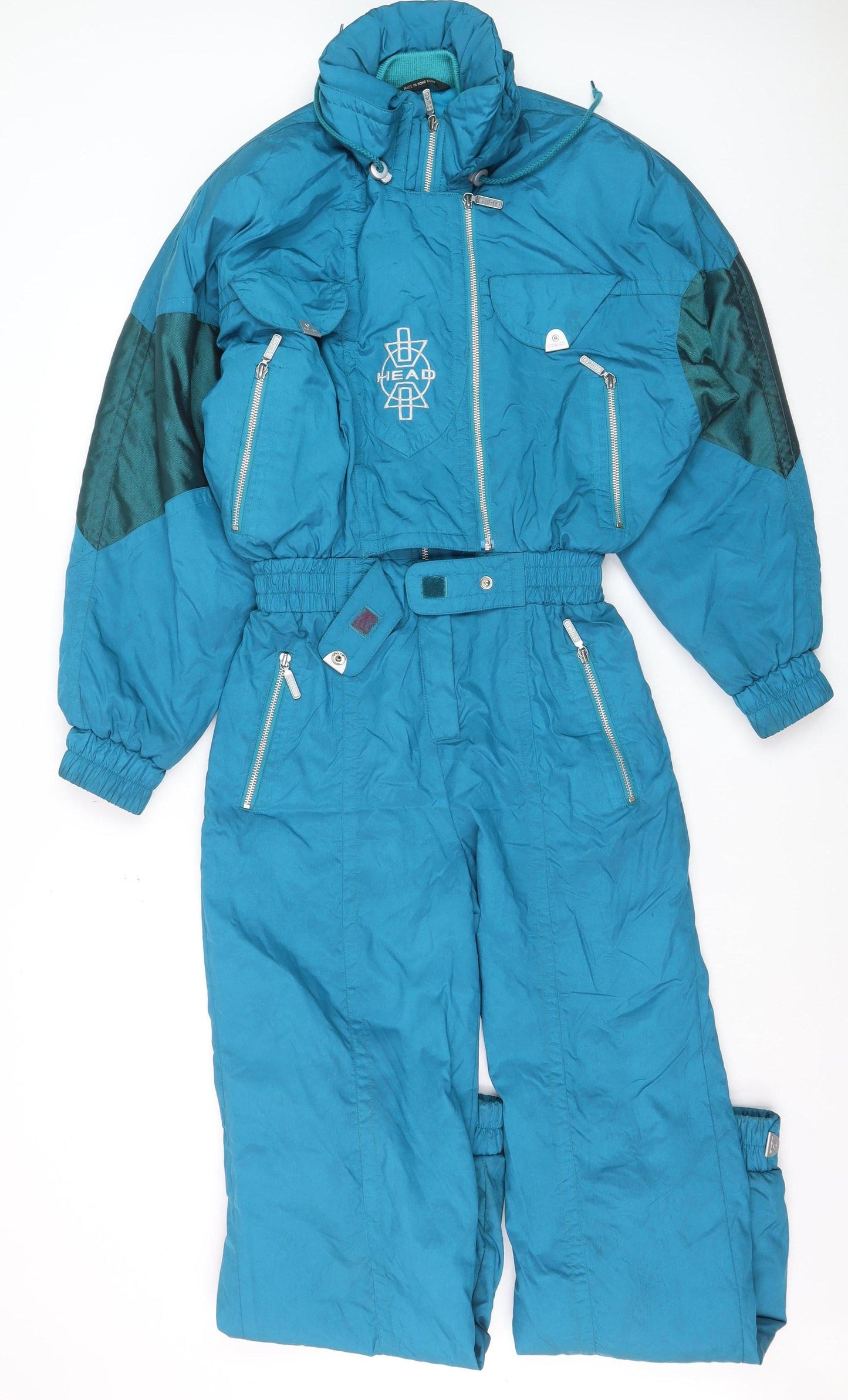 Head Skiwear Women’s Blue Size 8 Ski Jumpsuit Belted Winter Outfit