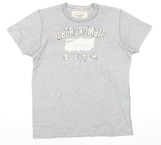 Abercrombie & Fitch Men's Grey XL Muscle Fit Graphic T-Shirt