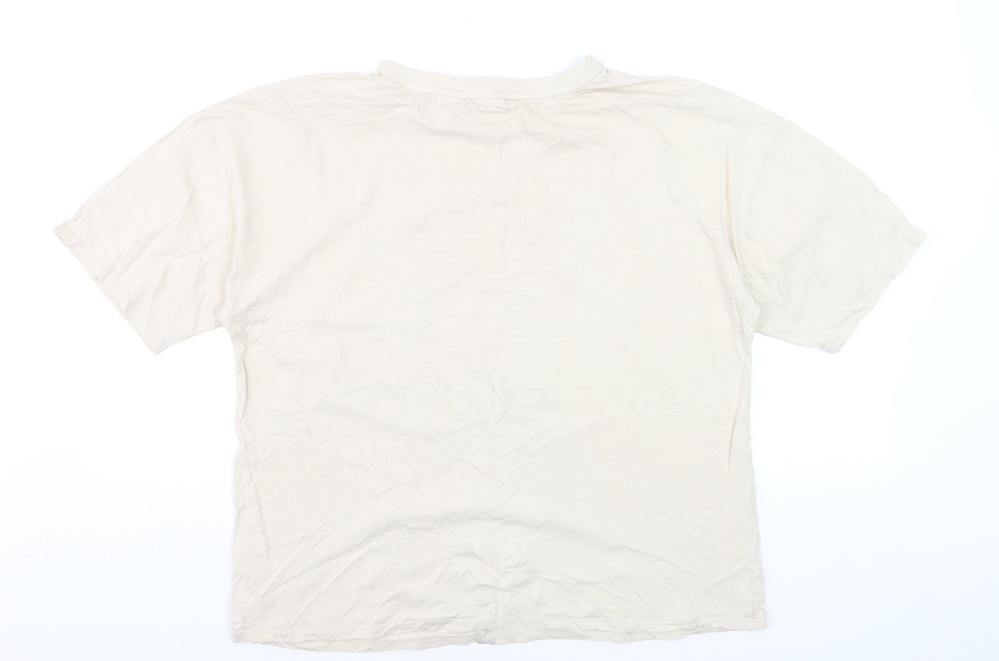 George Women’s Beige Mickey Mouse T-Shirt Size 12 Short Sleeve Cotton