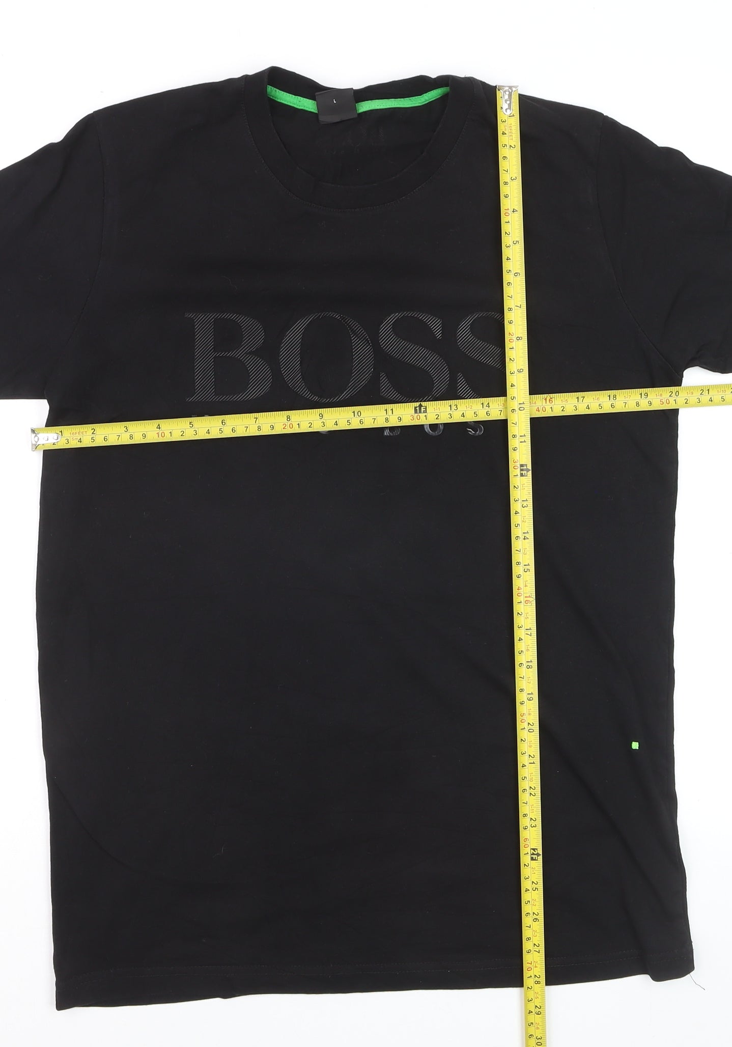 Hugo Boss Men's Black Logo Crew Neck Cotton T-Shirt Size L