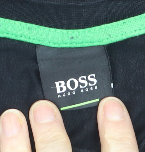 Hugo Boss Men's Black Logo Crew Neck Cotton T-Shirt Size L