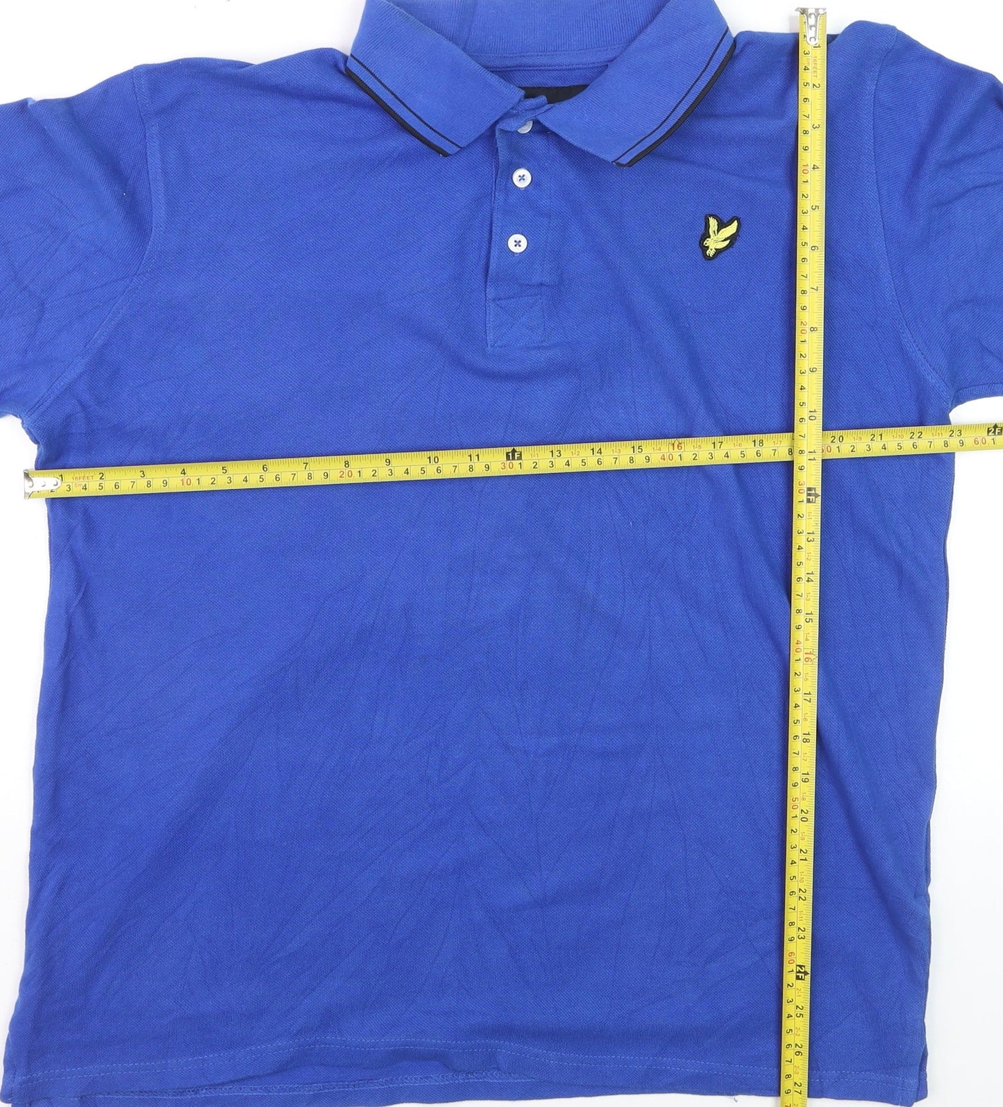 Lyle & Scott Men's Blue Cotton Polo Shirt XL Regular Fit