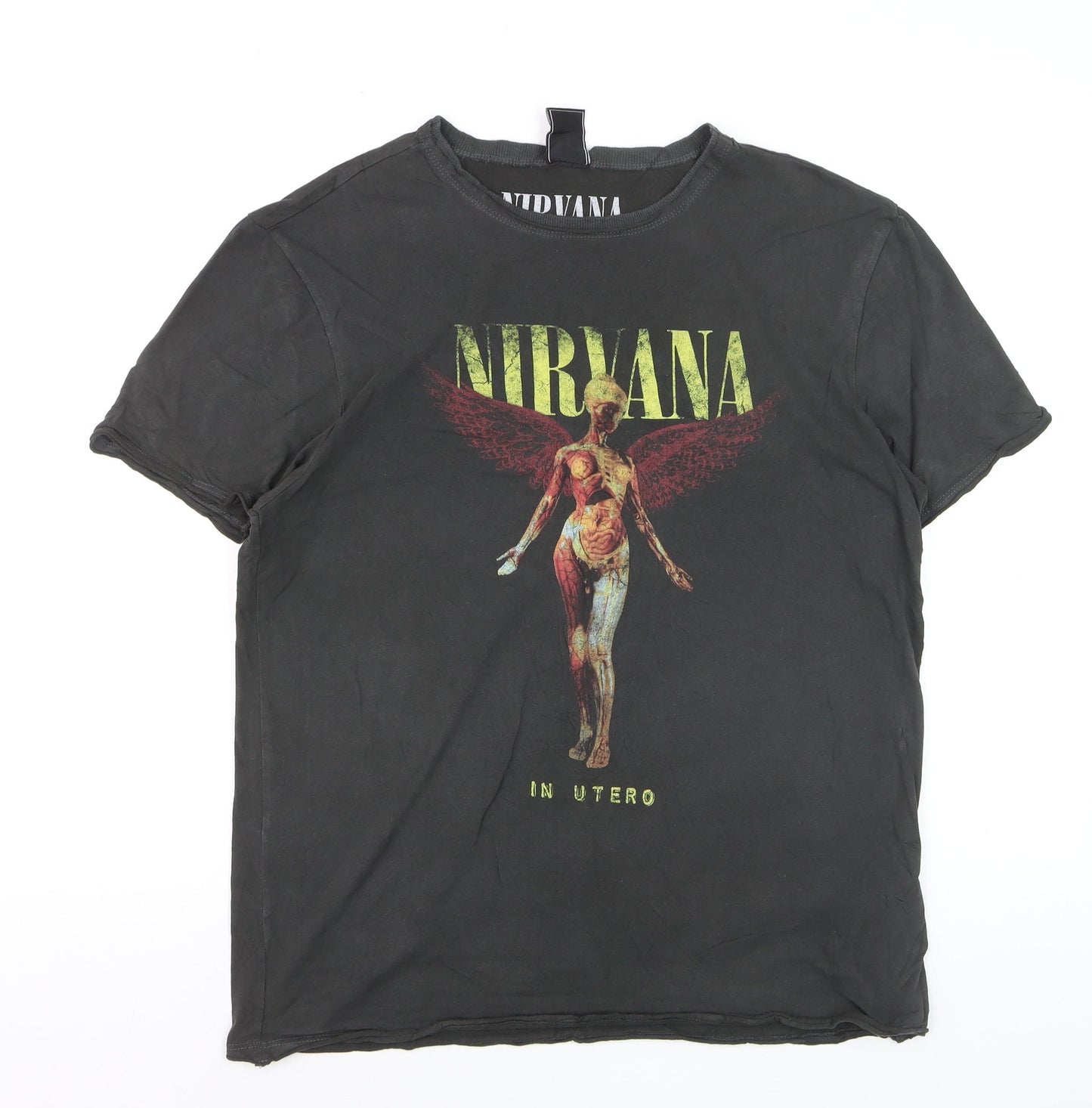 Amplified Men’s Black Nirvana In Utero Rock Band T-Shirt Size L