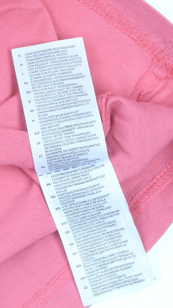 Adidas Womens Pink Basic T-Shirt M Short Sleeve Crew Neck