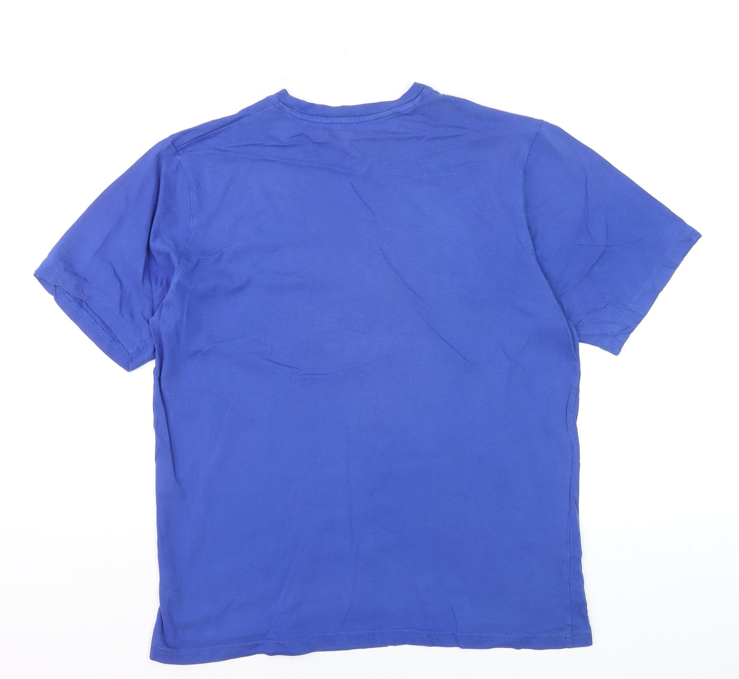 Lacoste Men's Blue Regular Fit Cotton T-Shirt Size L
