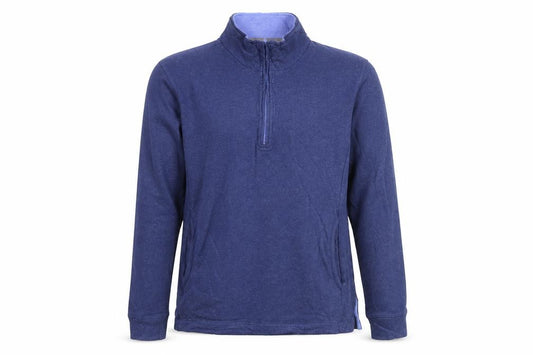 BAM Women's Navy 1/2 Zip Pullover Sweatshirt Size 10 Organic Cotton Blend