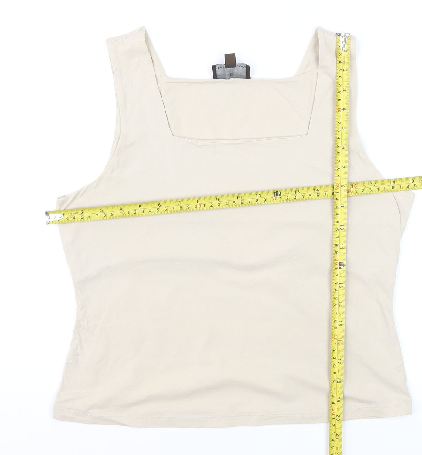 Fenn Wright Manson Women's Beige Cotton Elastane Tank Top Size 16