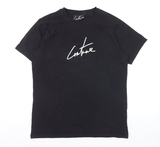 Couture Men's Black Logo Graphic T-Shirt Size L