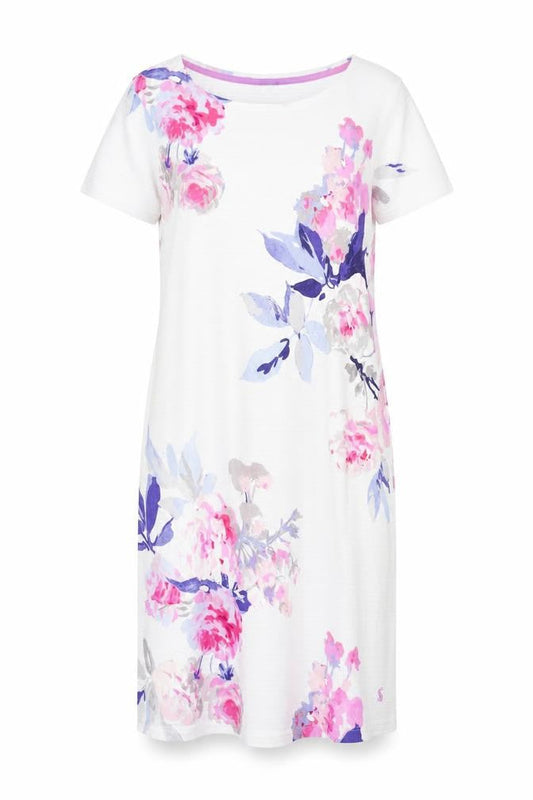 Joules Women's Multicoloured Floral Cotton T-Shirt Dress Size 12