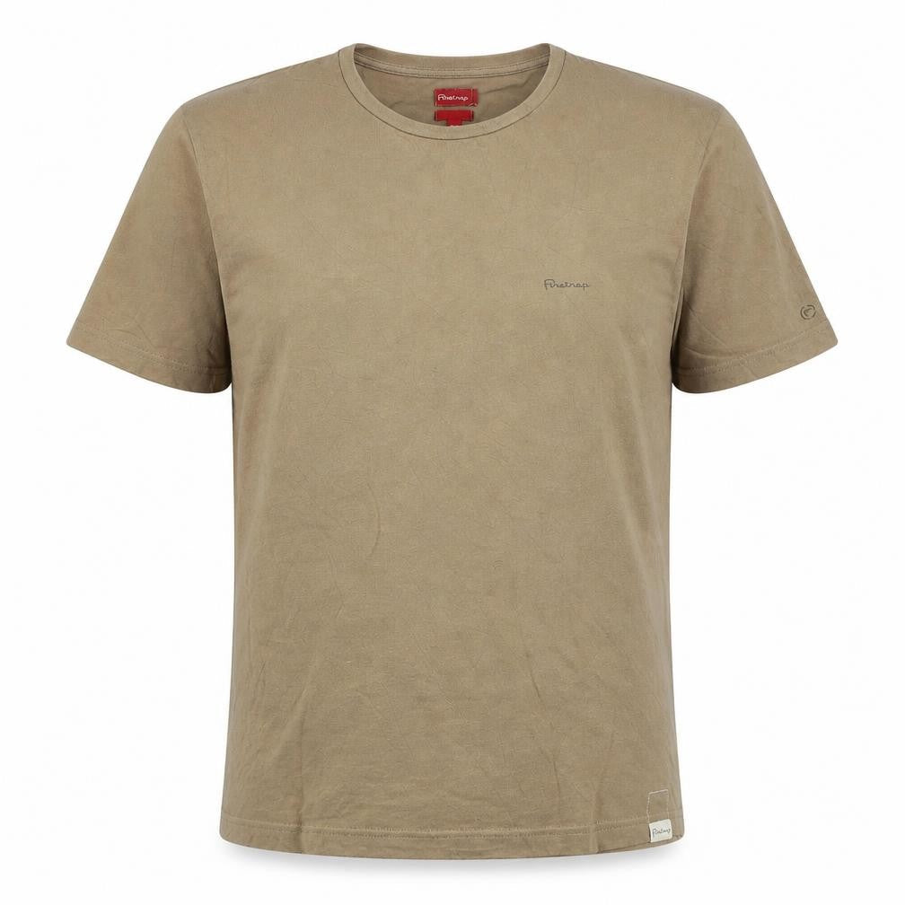 Firetrap Men's Beige Cotton Crew Neck Short Sleeve T-Shirt - M