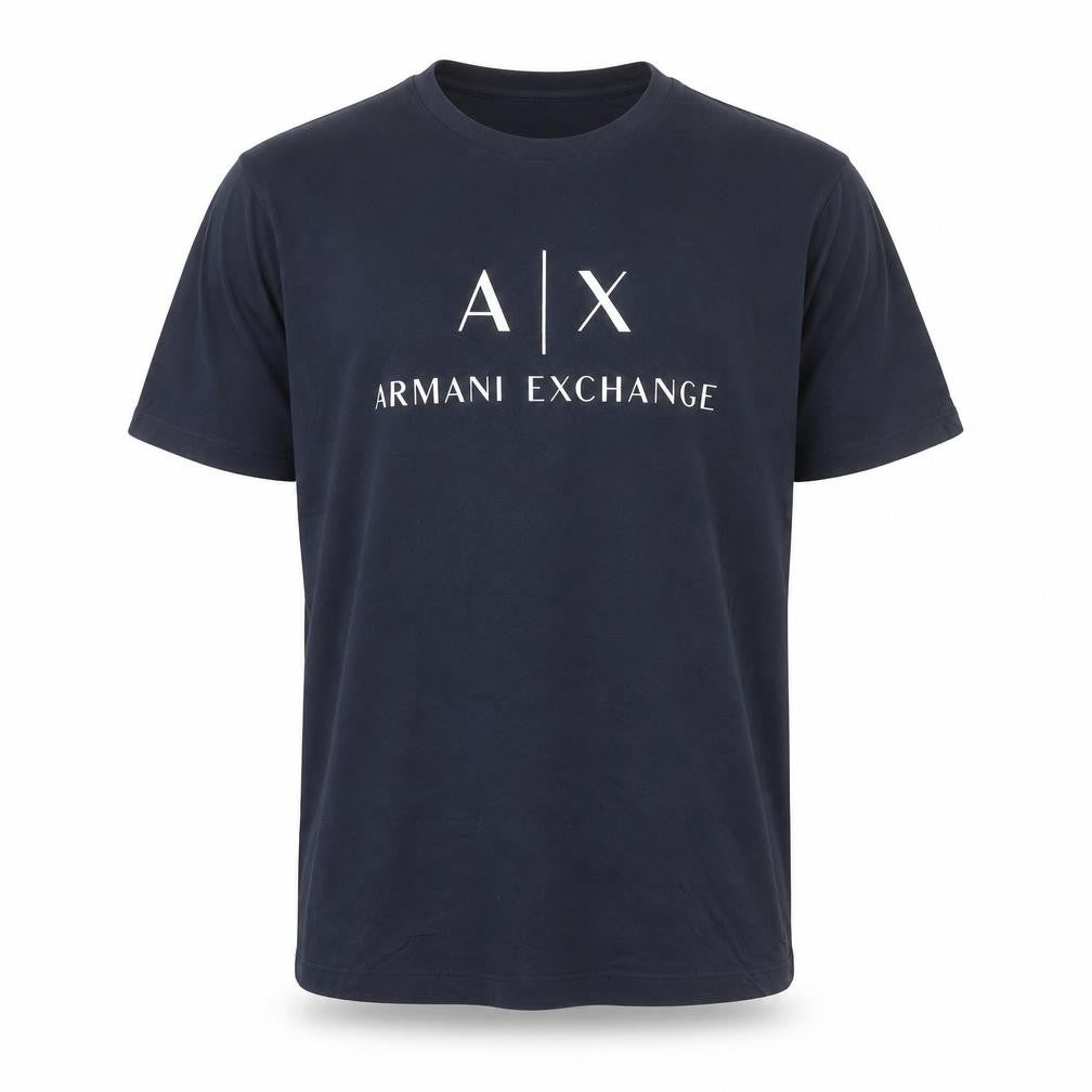 Armani Exchange Men’s Blue Slim Fit Logo Crew Neck T-Shirt Size S