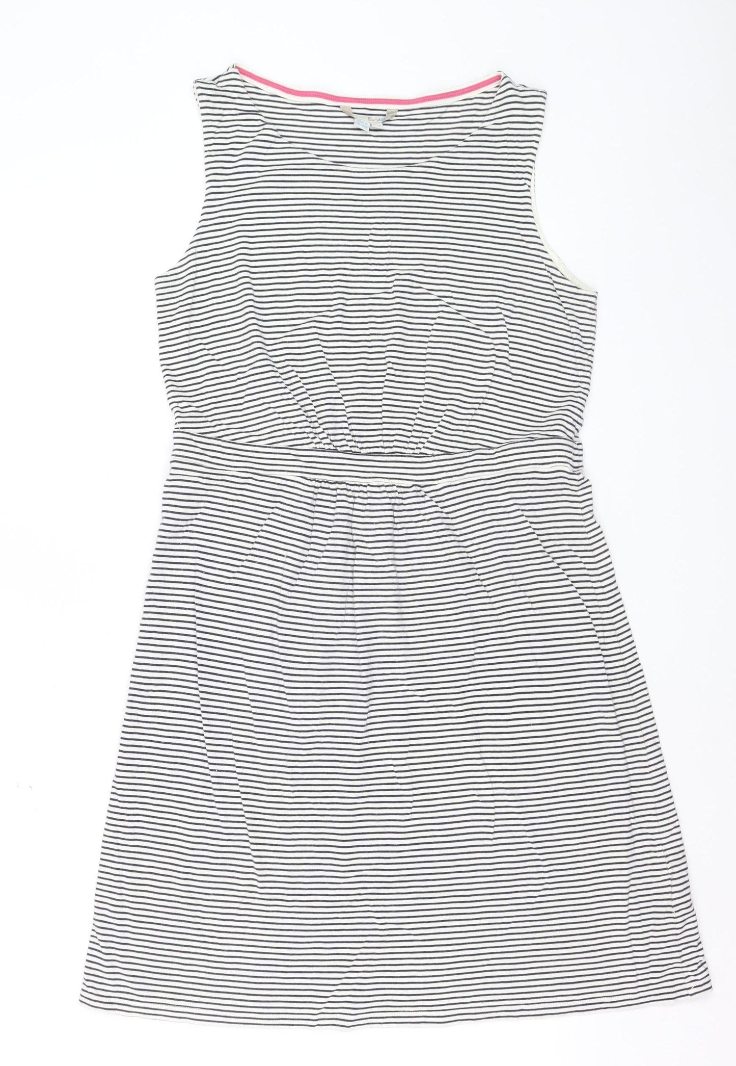 Boden Women Blue Striped A-Line Sleeveless Jersey Dress Size 16
