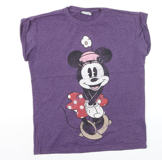 Disney Women's Purple Minnie Mouse Graphic T-Shirt Size 10