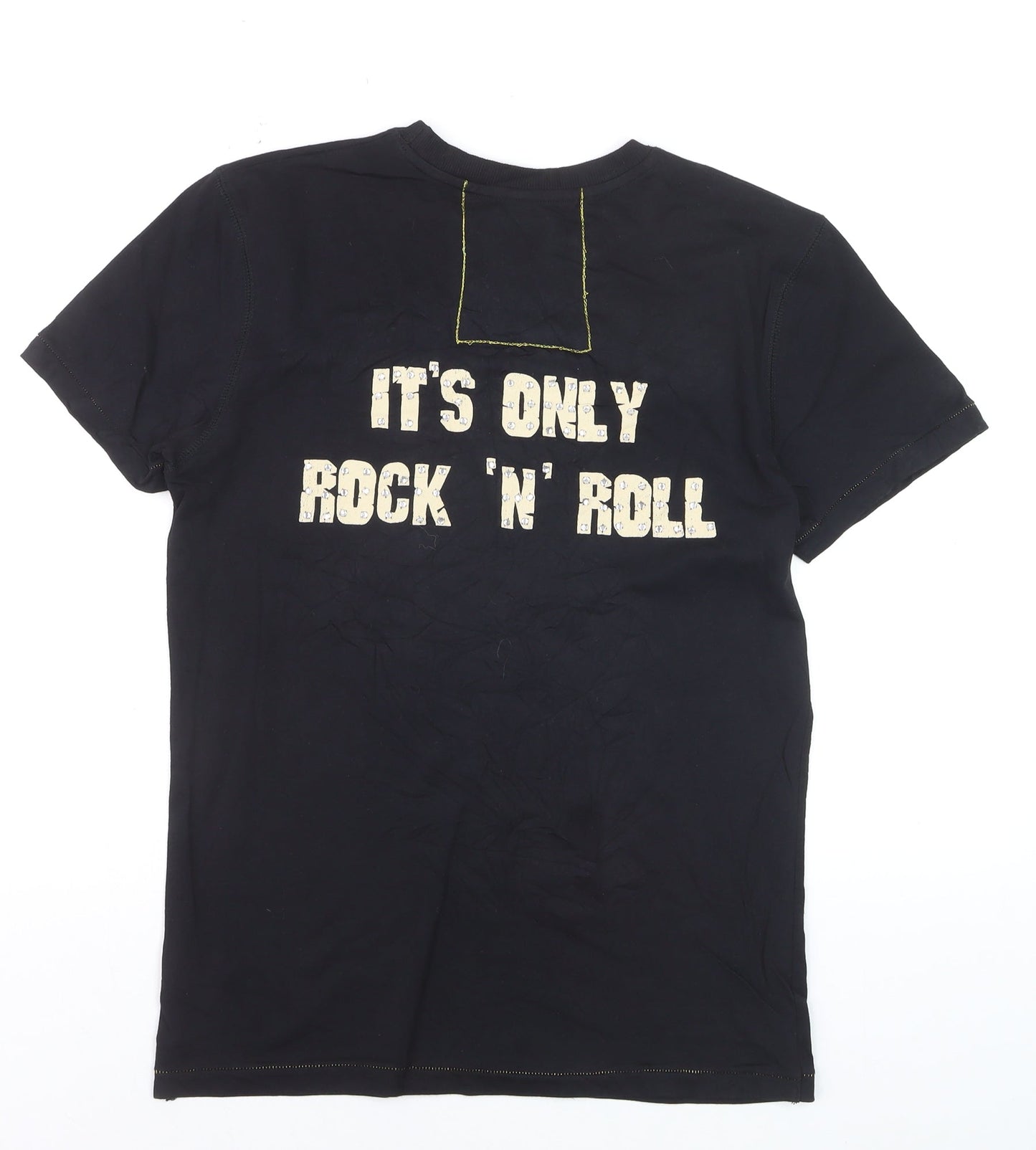 Amplified Women's Black Sequin Rolling Stones T-Shirt Size S