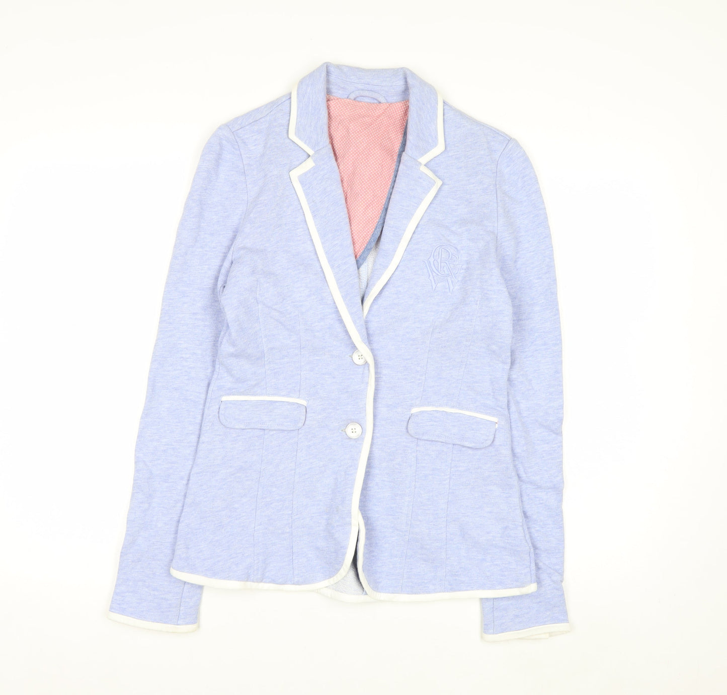 Crew Clothing Co. Women’s Blue Cotton Blazer Size 8 Classic Preppy Style