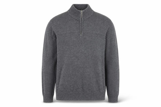 Dockers Men’s Grey Cotton Half Zip High Neck Jumper XL