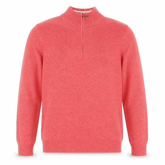 Brooks Brothers Men's Pink Cotton 1/2 Zip High Neck Jumper M