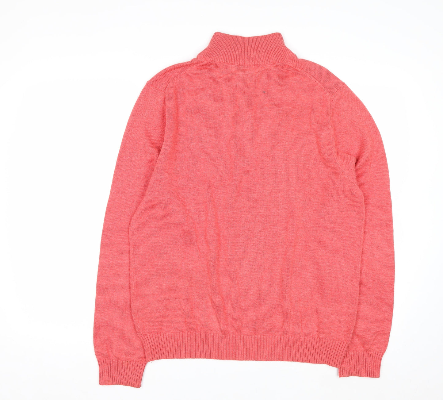 Brooks Brothers Men's Pink Cotton 1/2 Zip High Neck Jumper M