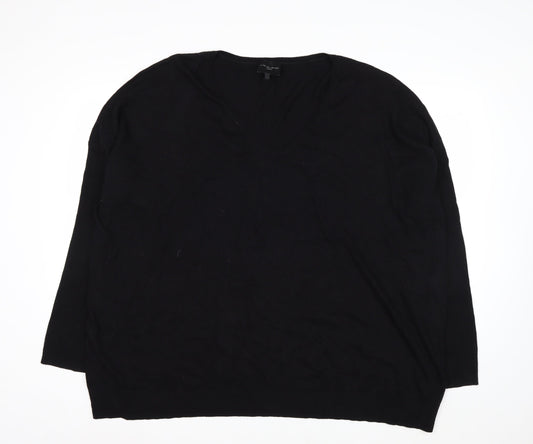 Live Unlimited London Women's Black V-Neck Pullover Jumper Size 26