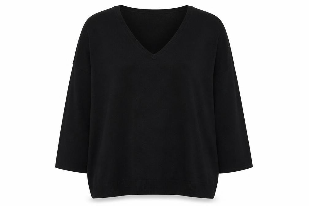 Live Unlimited London Women's Black V-Neck Pullover Jumper Size 26