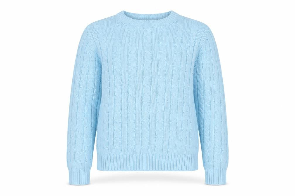 L.L.Bean Women's Blue Cable-Knit Cotton Jumper Size S Regular