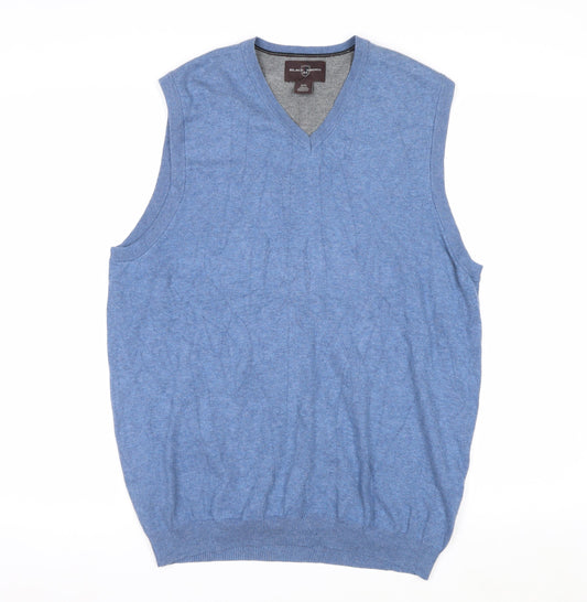 Black Brown 1826 Men's Blue V-Neck Sleeveless Knit Vest M