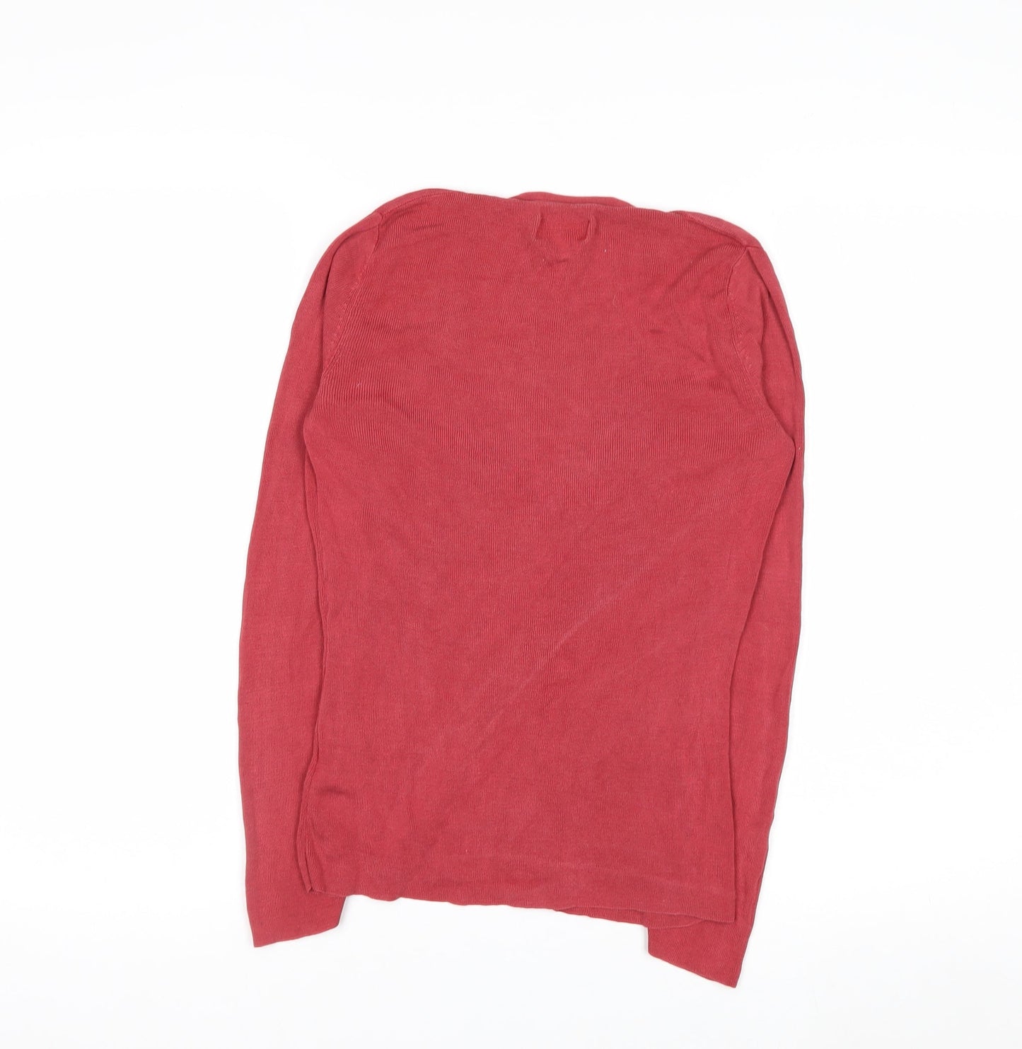 Jigsaw Women’s Red Silk Long Sleeve V-Neck Button Blouse Size S