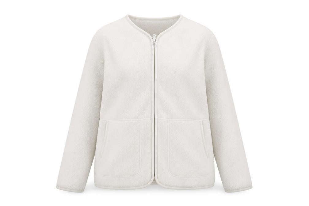 Marks and Spencer Women's White Fleece Zip Jacket Size M