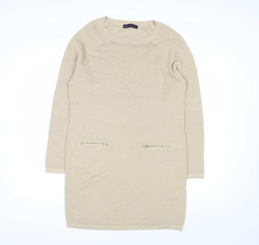 Marks and Spencer Women Beige Knit Jumper Dress Size 10