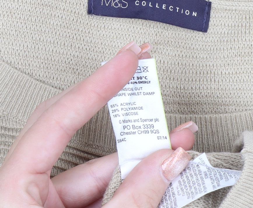Marks and Spencer Women Beige Knit Jumper Dress Size 10