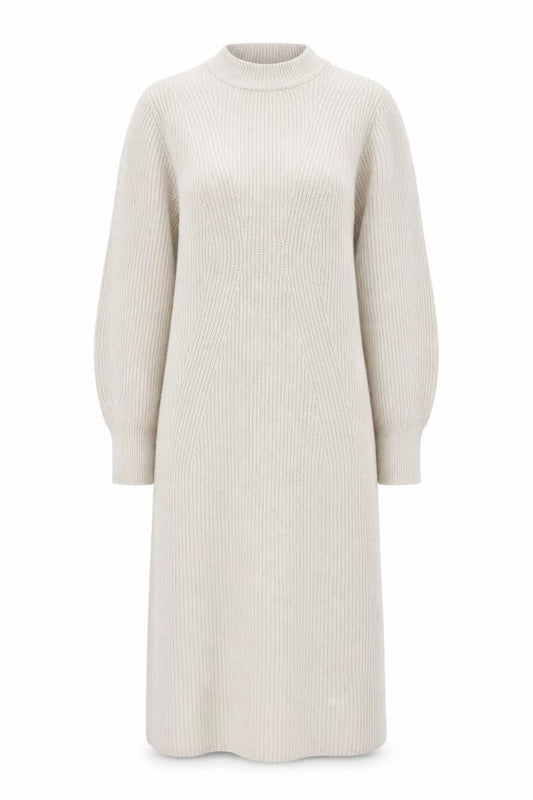 H&M Women Beige Knit Jumper Dress Size S Long Sleeve Crew Neck