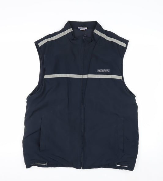 Reebok Mens Blue Polyester Zip Bodywarmer Gilet Size L