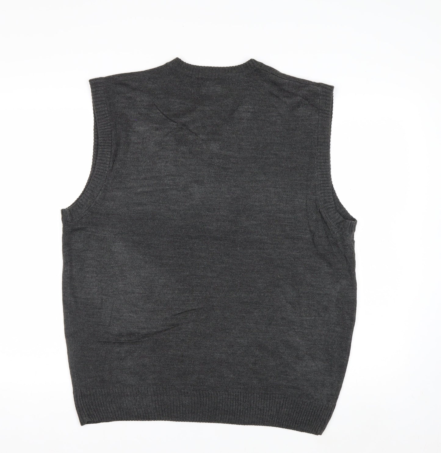 Beverly Hills Polo Club Men's Grey V-Neck Knit Vest L
