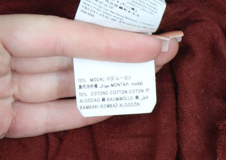 Sisley Women's Brown V-Neck Knit Pullover Jumper XS